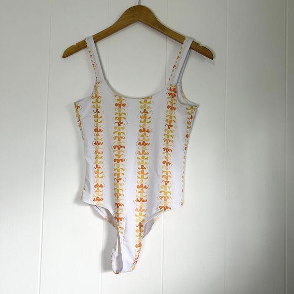 Other - Puakenikeni Hawaiian Floral One Piece Bodysuit Bathing Suit Women's Small